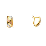 14K Tri Color Gold 10mm Half Huggies Earrings