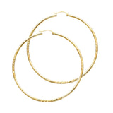 14K Yellow Gold Budded 2mm DC Endless Hoop Earrings