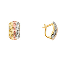 Load image into Gallery viewer, 14K Tri Color Gold 11mm Half Huggies Earrings