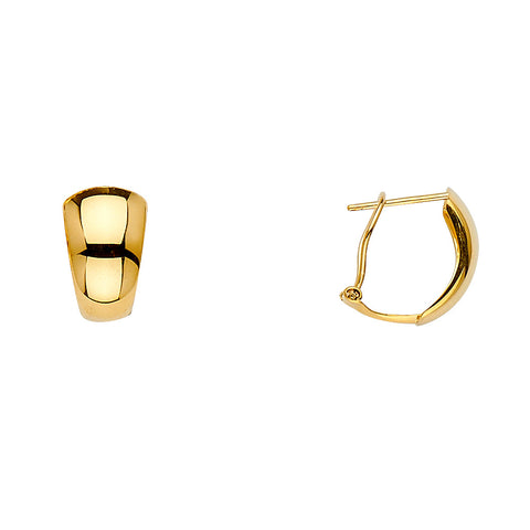 14K Yellow Gold Half Huggies Earrings