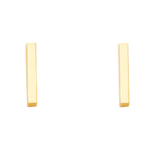 Load image into Gallery viewer, 14K Yellow Gold Little Bar Earrings With Push Back