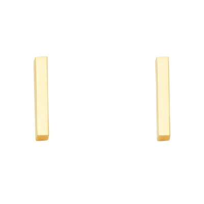 14K Yellow Gold Little Bar Earrings With Push Back