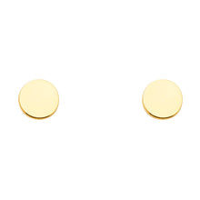 Load image into Gallery viewer, 14K Yellow Gold Plain Circle Earrings With Push Back