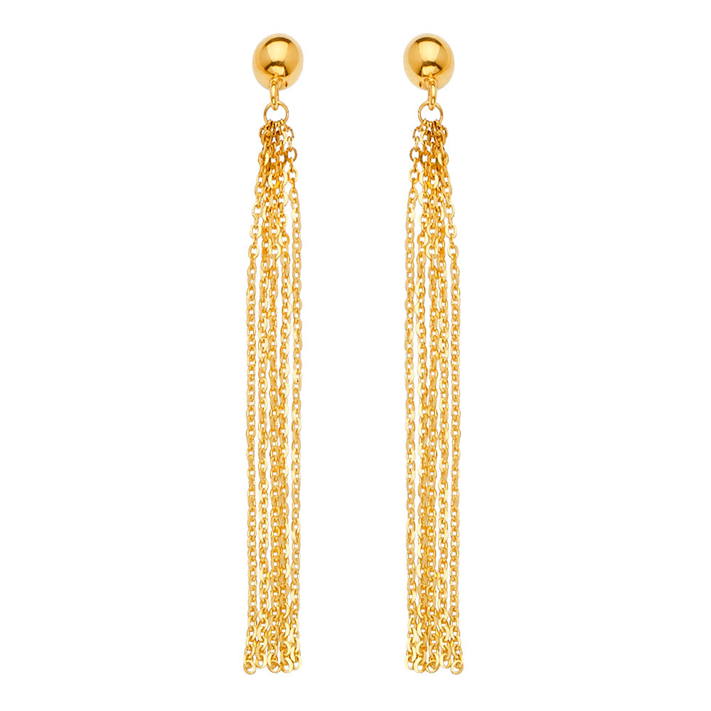 14K Yellow Gold Multi Dangle Earrings