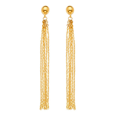 14K Yellow Gold Multi Dangle Earrings