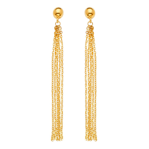 14K Yellow Gold Multi Dangle Earrings