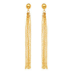 14K Yellow Gold Multi Dangle Earrings