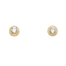 Load image into Gallery viewer, 14K Yellow Gold Round CZ Earrings Or Set