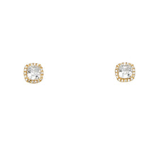 Load image into Gallery viewer, 14K Yellow Gold Square CZ Earrings Or Set