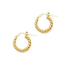 Load image into Gallery viewer, 14K Yellow Gold Braided Hoop Earrings