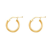 14K Yellow Gold 13mm Basic Hollow Hoop Earrings