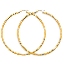 Load image into Gallery viewer, 14K Yellow Gold 3mm Budded DC Big Round Tube Hoop Earrings