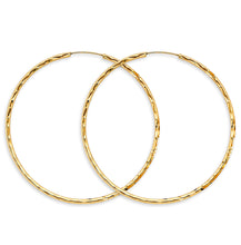 Load image into Gallery viewer, 14K Yellow Gold 1.8mm Shiny DC Endless Hoop Earrings