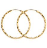 14K Yellow Gold Shiny 1.8mm DC Endless Hoop Earrings