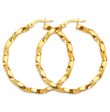 Load image into Gallery viewer, 14K Yellow Gold 2.8mm Twisted Hoop Earrings