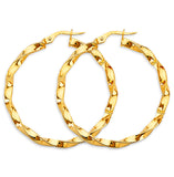 14K Yellow Gold 2.8mm Twisted Hoop Earrings