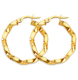 14K Yellow Gold 2.8mm Twisted 25mm Hoop Earrings