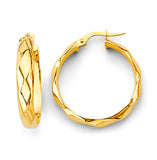 14K Yellow Gold Shiny Hoop Earrings