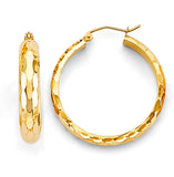 14K Yellow Gold 30mm Shiny DC Hoop Earrings