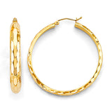 14K Yellow Gold 40mm Shiny DC Hoop Earrings