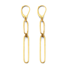 Load image into Gallery viewer, 14K Yellow Gold 5mm Paperclip Earrings With Leverback