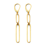 14K Yellow Gold 5mm Paperclip Earrings With Leverback