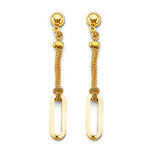 Load image into Gallery viewer, 14K Yellow Gold Paperclip Earrings With Pushback