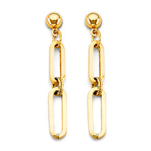 Load image into Gallery viewer, 14K Yellow Gold 5mm Paperclip Earrings With Pushback