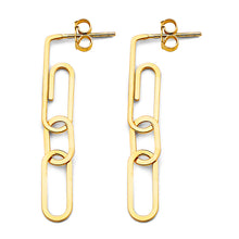 Load image into Gallery viewer, 14K Yellow Gold Paperclip 5mm Earrings With Pushback