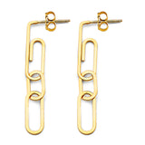 14K Yellow Gold Paperclip 5mm Earrings With Pushback