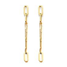 Load image into Gallery viewer, 14K Yellow Gold Paperclip Earrings 5mm With Pushback