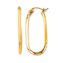 Load image into Gallery viewer, 14K Yellow Gold U Shape Hoop Earrings