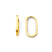 Load image into Gallery viewer, 14K Yellow Gold 10mm Shiny Paperclip Huggies Earrings