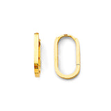 14K Yellow Gold 10mm Shiny Paperclip Huggies Earrings