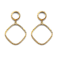 Load image into Gallery viewer, 14K Yellow Gold DC Dangling Earrings