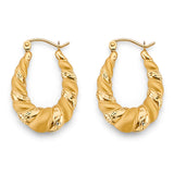 14K Yellow Gold Hollow Hoop Earrings