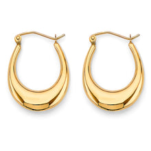 Load image into Gallery viewer, 14K Yellow Gold Polish Hollow Hoop Earrings