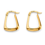 14K Yellow Gold 15mm Polish Hollow Hoop Earrings