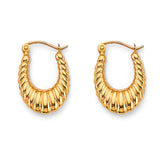 14K Yellow Gold 13mm Hollow Hoop Earrings