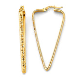 14K Yellow Gold DC Triangle Shape Hoop Earrings