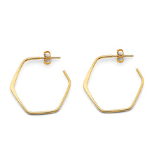 Load image into Gallery viewer, 14K Yellow Gold Open Hoop Earrings