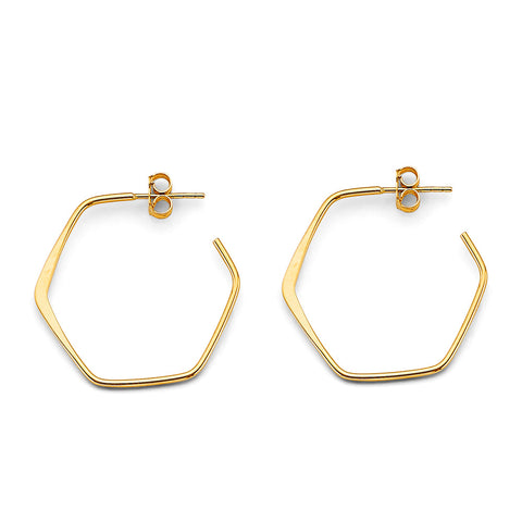 14K Yellow Gold Open Hoop Earrings