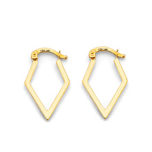 Load image into Gallery viewer, 14K Yellow Gold Diamond Shape Hoop Earrings