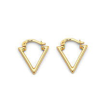 Load image into Gallery viewer, 14K Yellow Gold Triangle Shape Hoop Earrings