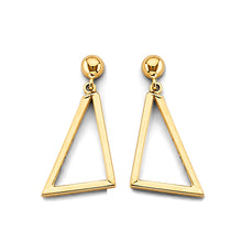 Load image into Gallery viewer, 14K Yellow Gold Dangling Triangle Earrings