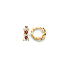 Load image into Gallery viewer, 14K Yellow Gold 8mm CZ Huggies Earrings