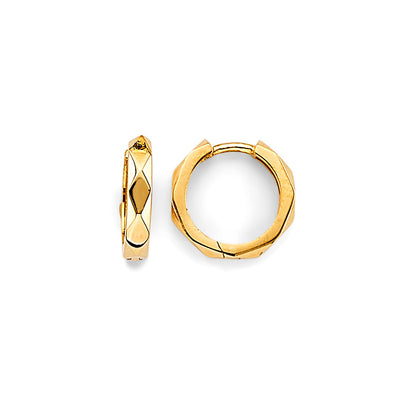 14K Yellow Gold Round 12mm Huggies Earrings