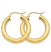 Load image into Gallery viewer, 14K Yellow Gold 3.8mm Polish Round Tube Hoop Earrings