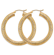 Load image into Gallery viewer, 14K Yellow Gold 4.5mm DC Round Tube Hoop Earrings