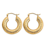 14K Yellow Gold 4.5mm DC Round Tube 25mm Hoop Earrings